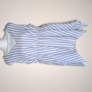 Bloomchic Women's White/Blue Stripe Sleeveless Top Size 12